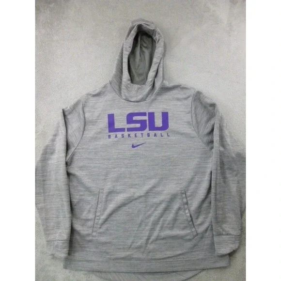 Nike Shirts Lsu Tigers Basketball Hoodie Mens Size Xl Heather